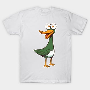 Silly Green Duck Art T-Shirt